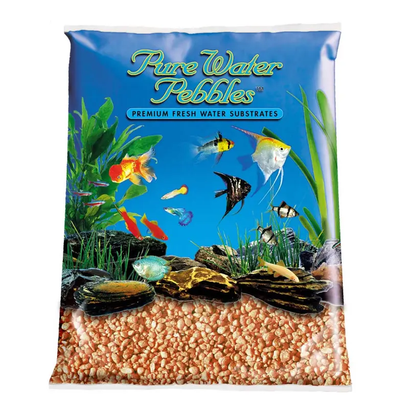 Pure Water Pebbles Premium Fresh Water Coated Aquarium Gravel Neon Orange 6/5 lb
