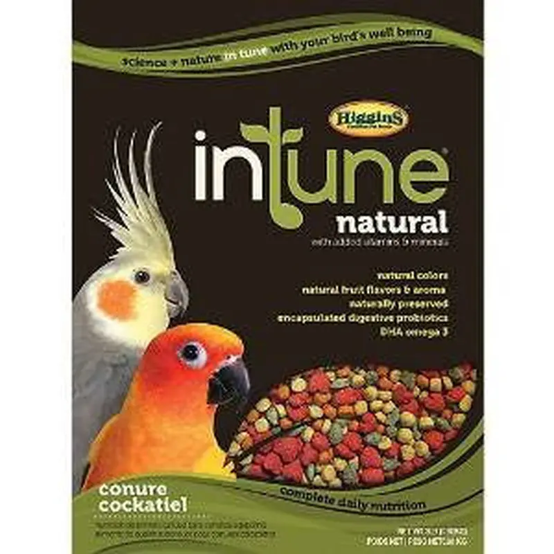 Higgins InTune Natural Food Mix for Conures and Cockatiels 18lb 