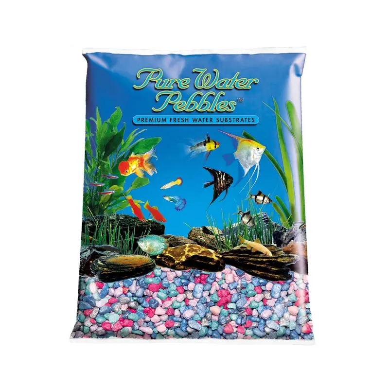 Pure Water Pebbles Premium Fresh Water Frosted Aquarium Gravel Rainbow 2/25 lb