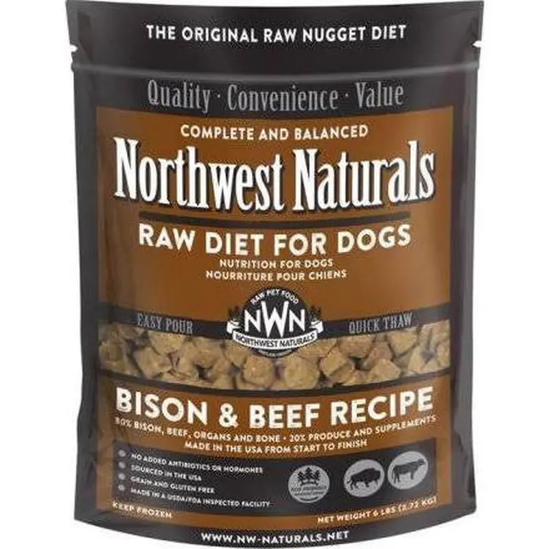 Northwest Naturals Dog Frozen Bison and Beef Nuggets 6lb 