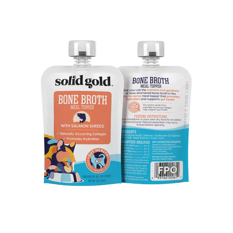 Solid Gold Bone Broth with Salmon Shreds Cat 12 / 3 oz (D)