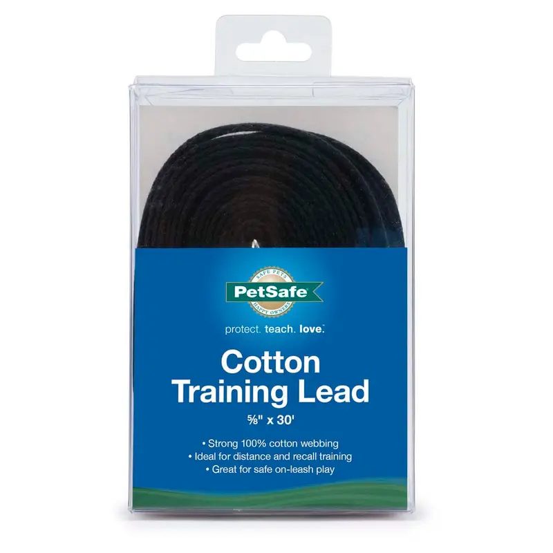 PetSafe Cotton Training Leash Black 5/8 in x 30 ft