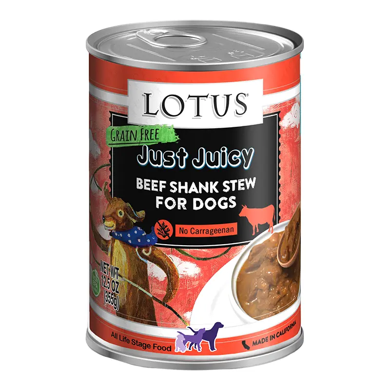 Lotus Dog Juicy Grain Free Beef Shank Stew 12.5oz / 12 pk 