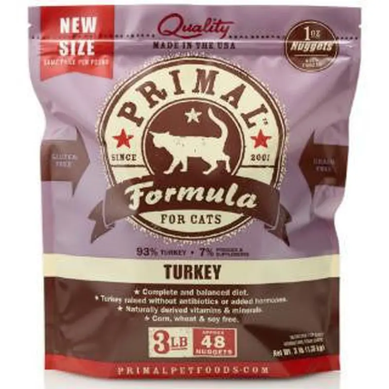 Primal Raw Tky Nugget Cat 3lb