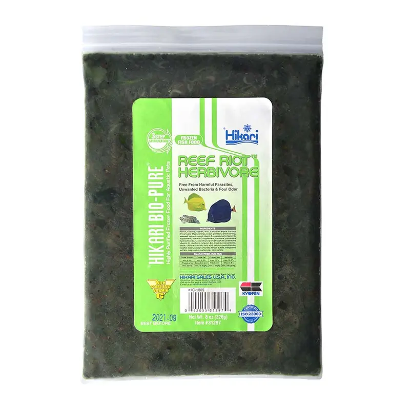 Hikari Bio-Pure Frozen Reef Riot Herbivore Fish Food 8 oz SD-5