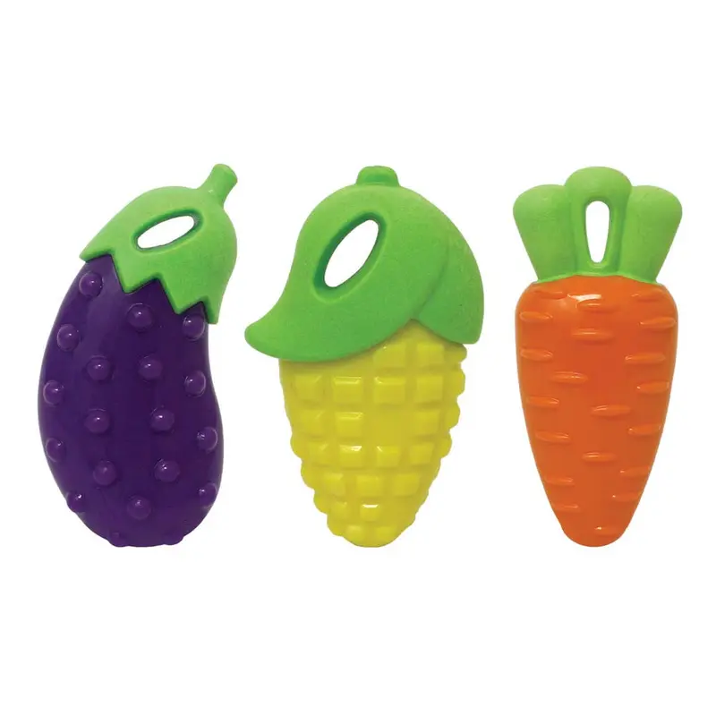 Multipet Harvesters Rubber Dog Toy Vegetables Assorted 5 in