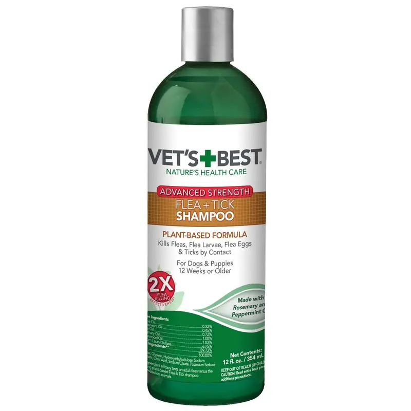Vet's Best Flea & Tick Advanced Strength Shampoo for Dogs 12 fl. oz