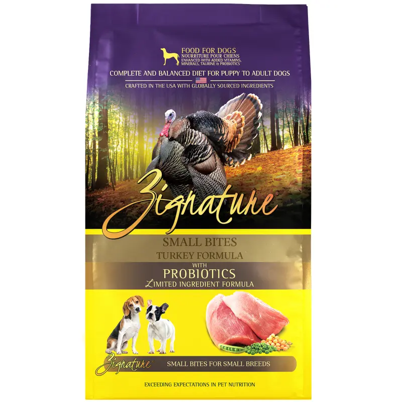 Zignature Turkey Formula Small Bites Dry Dog Food 4 lb