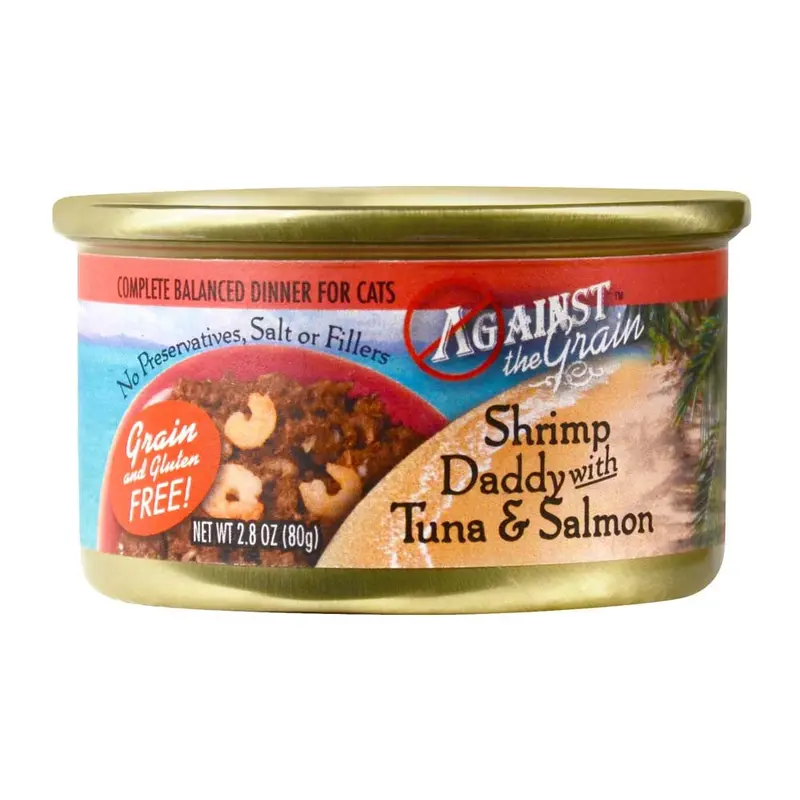 Against the Grain Shrimp Daddy With Tuna & Salmon Dinner Wet Cat Food 2.8oz