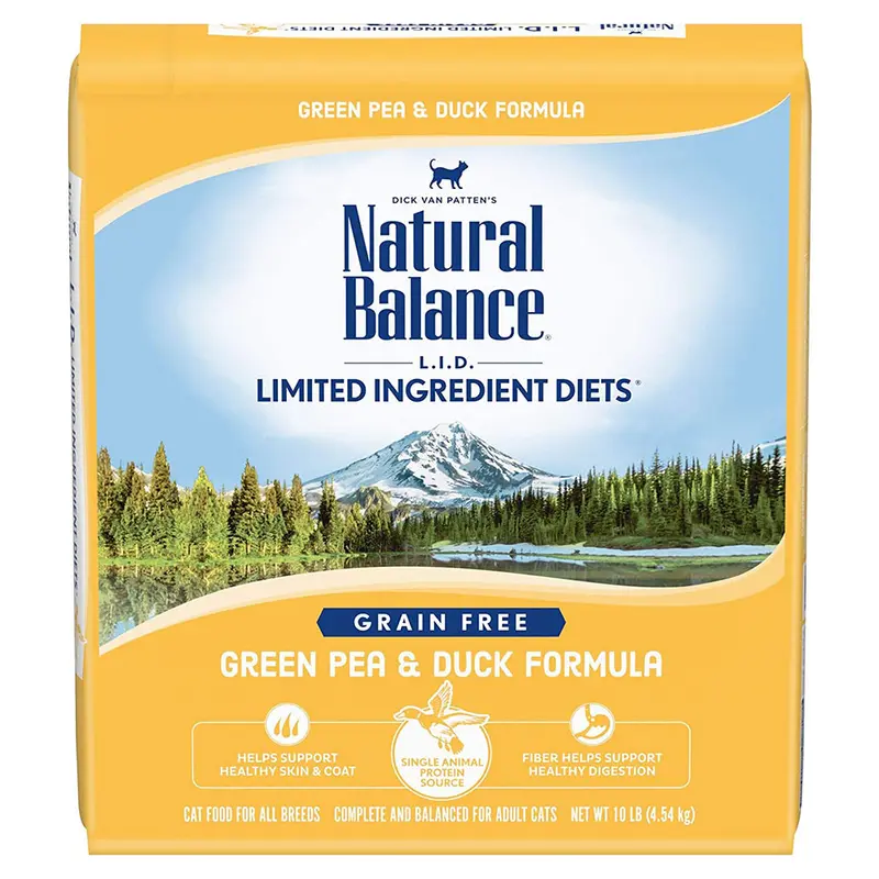 Natural Balance L.I.D Limited Ingredient Diet Dry Cat Food - Green Pea & Duck - 10lb Bag