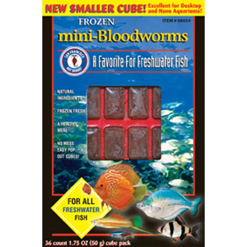 San Francisco Mini-Bloodworms Frozen Fish Food 1.75 oz SD-5