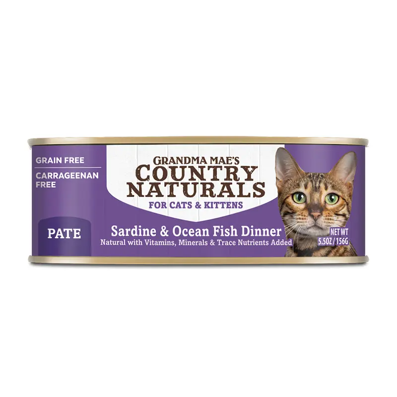 Grandma Mae's Country Naturals Grain Free Wet Cat Food Sardine & Ocean Fish 5.5oz 24pk