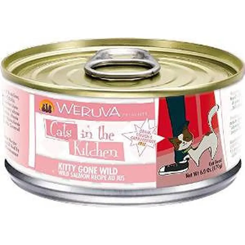 Weruva Wild Salmon Recipe Au Jus Cans Kitty Gone Wild Cat 24/6.0oz. 