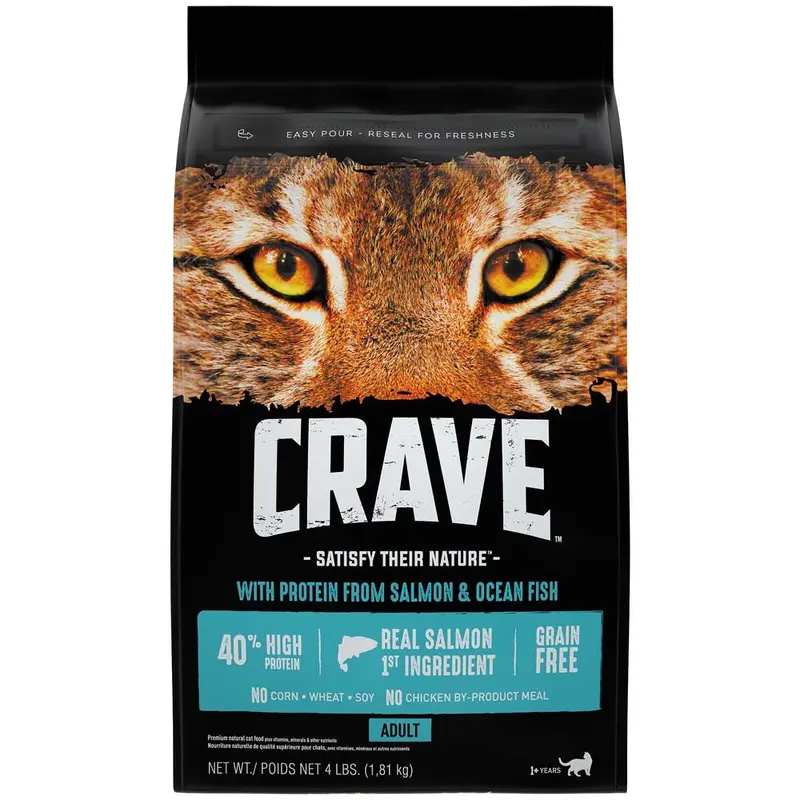 Crave Salmon & Oceanfish Dry Cat Food 4lb
