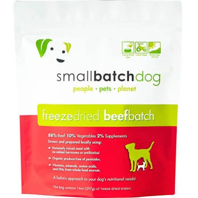 Small Batch Dog Freeze Dried Beef Sliders 14oz 