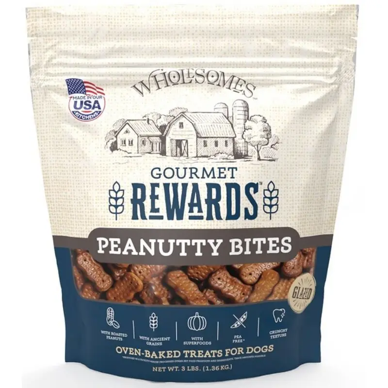 Sportmix Wholesomes Gourmet Rewards Peanutty Bites Biscuit Dog Treats 20lb
