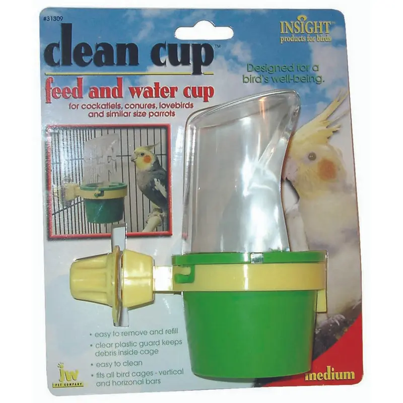 JW Pet Clean Cup Bird Feed and Water Cup Assorted MD 5oz