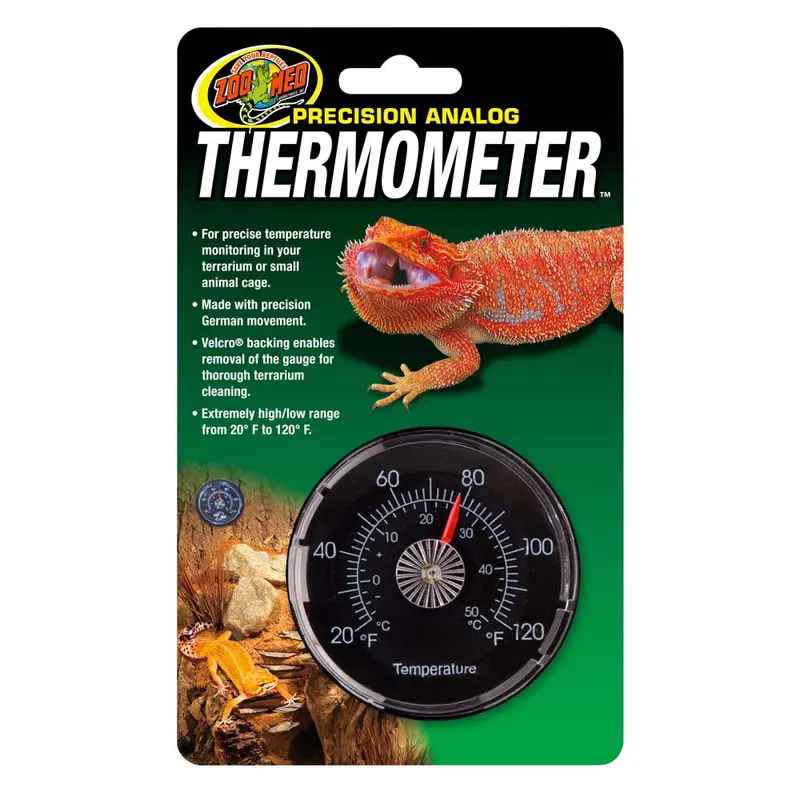 Zoo Med Precision Analog Thermometer Black (D)