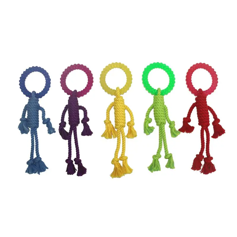 Multipet Nuts for Knots Rope Man Dog Toy Hangman with Ring Assorted 12 in