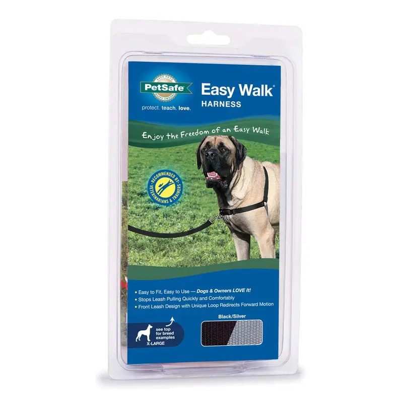 PetSafe Easy Walk Dog Harness Black/Silver XL