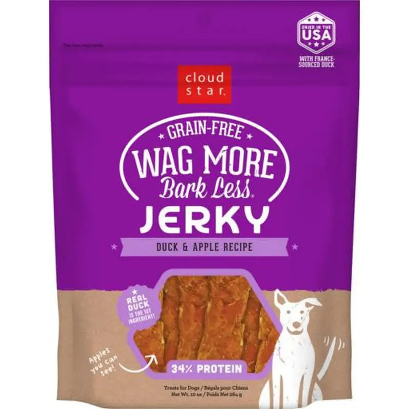 Cloud Star Wag More Bark Less Grain Free Jerky Duck & Apple 10 oz. 
