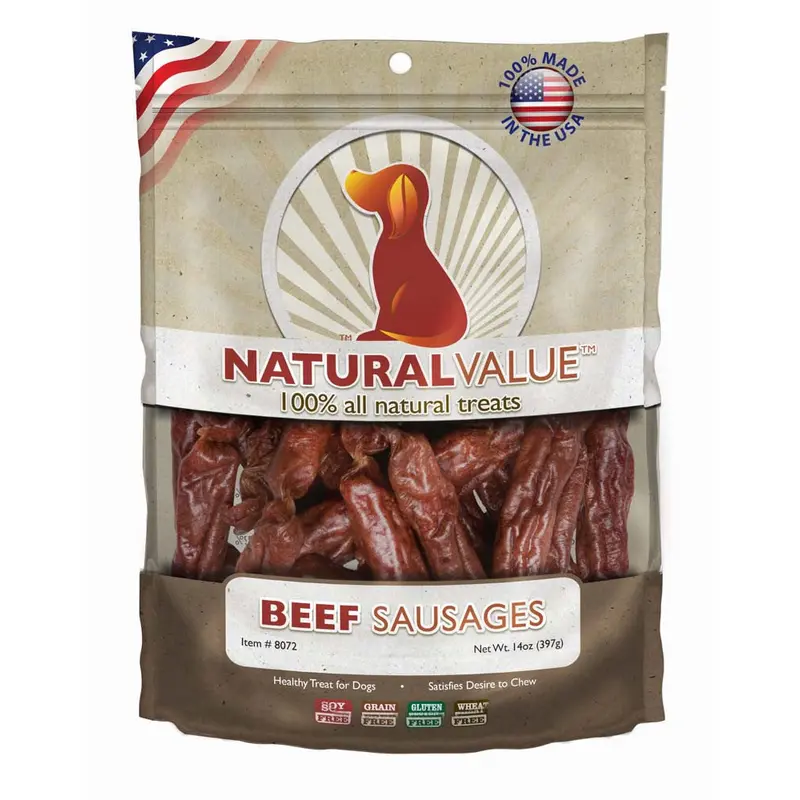 Loving Pets Natural Value Sausages Dog Treats Beef 13oz
