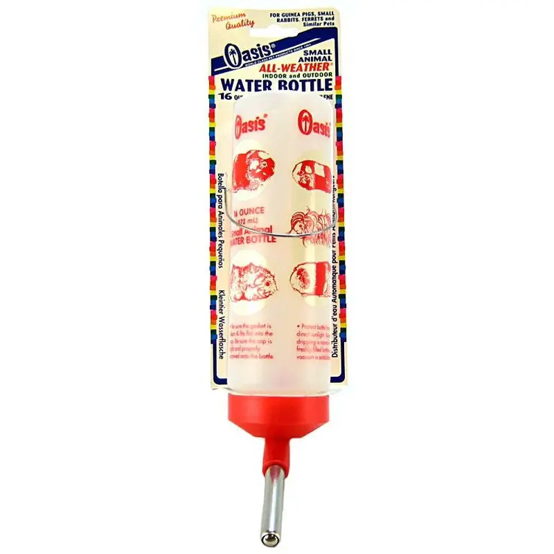 Oasis All-Weather Bottle for Small Animals White, Blue 16 Ounces
