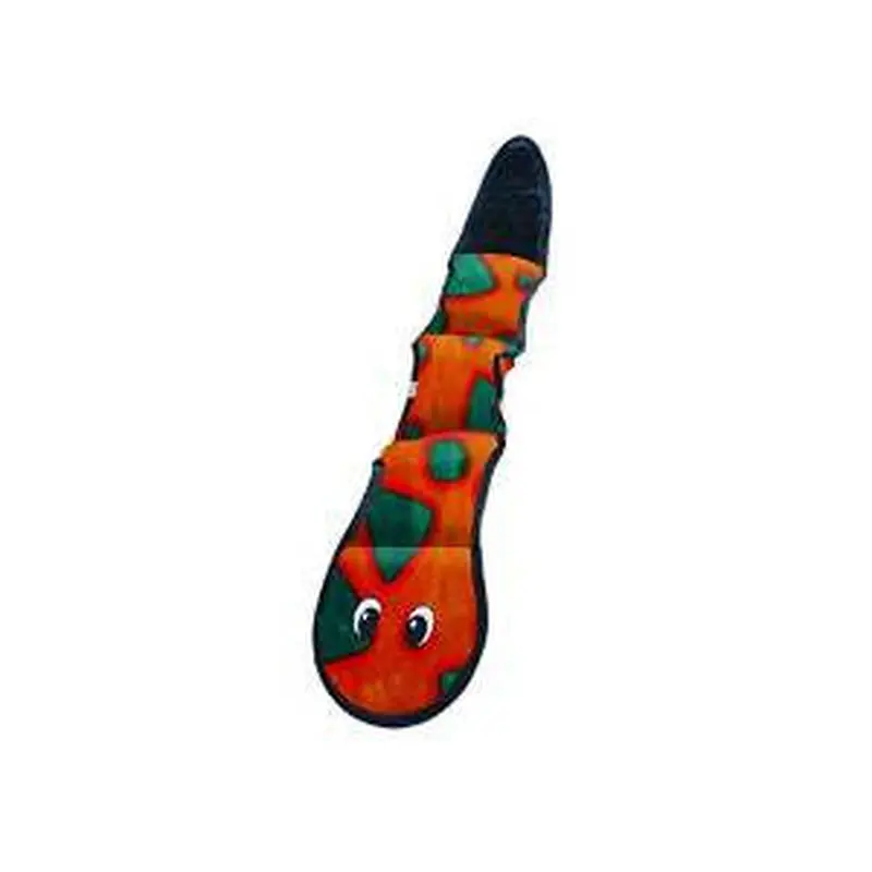 Outward Hound Invincible Snake 3 Squeaker Orange/Blue 
