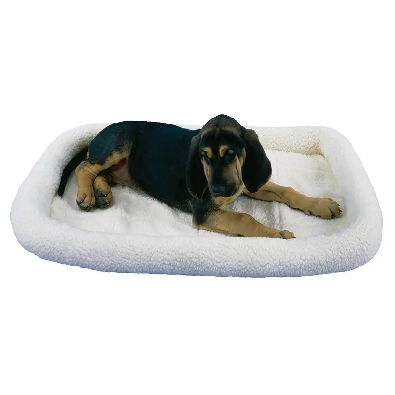 SnooZZy Sheepskin Bolster Kennel Dog Mat White SM