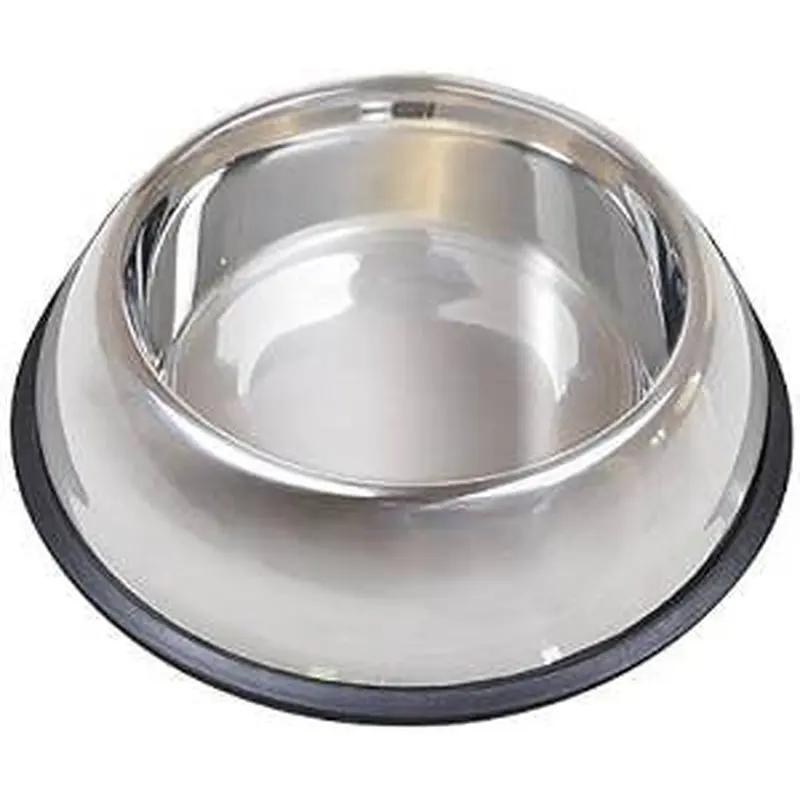 Van Ness Stainless Steel Non Tip Dish W/Rubber Ring 64 oz. 