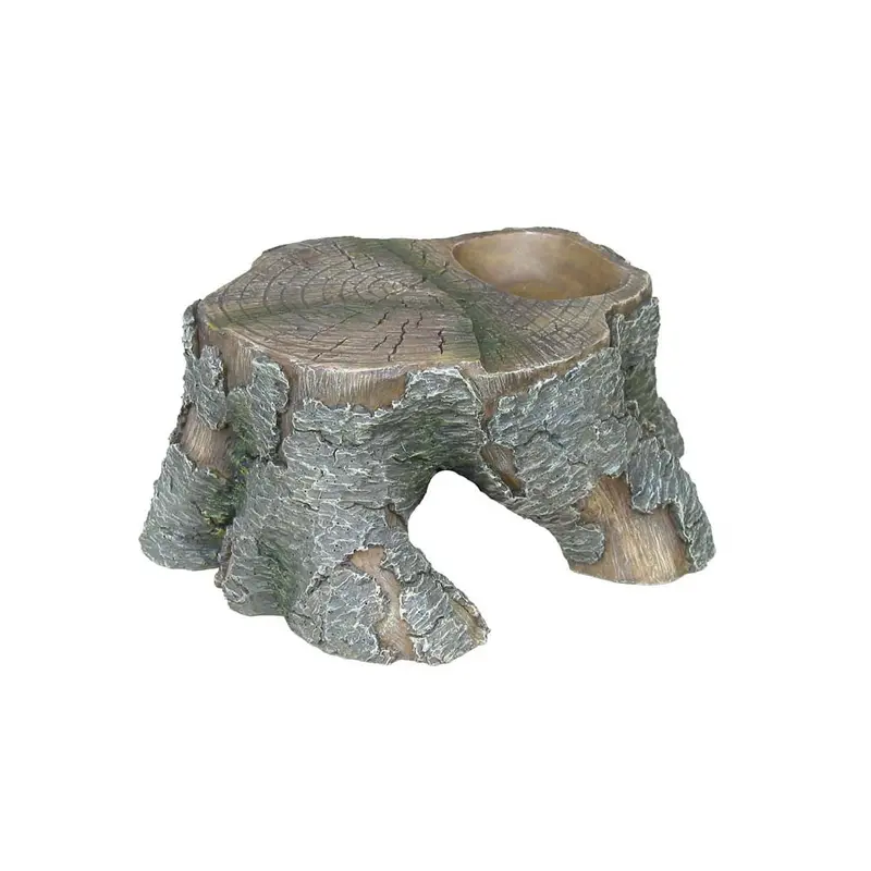 Weco Wecorama Sleepy Hollows Pine Stump Den Terrarium Ornament Gray/Brown MD