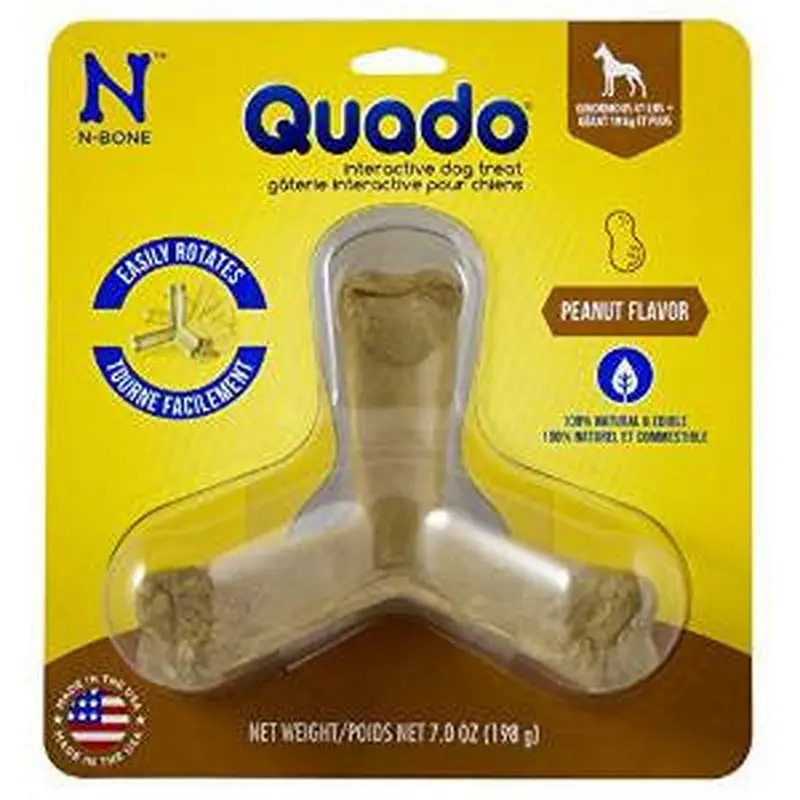 N-Bone Quado Interactive Dog Chew Treat Peanut Flavor - Large 