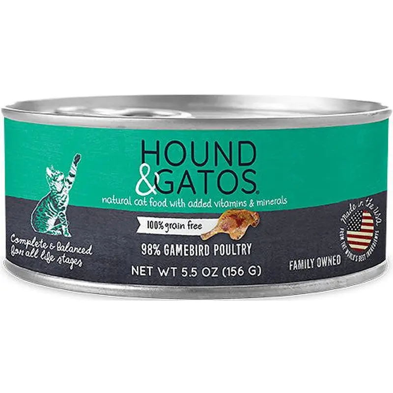 Hound & Gatos Cat Grain Free Gamebird 5.5oz 24 Pack 