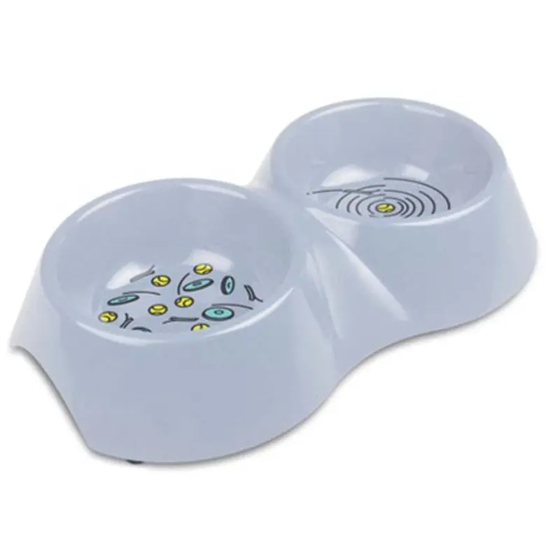 Van Ness Plastics EcoWare Bamboo Double Dish for Dogs Assorted 32oz LG