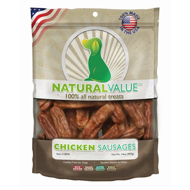 Loving Pets Natural Value Sausages Dog Treats Chicken 13oz