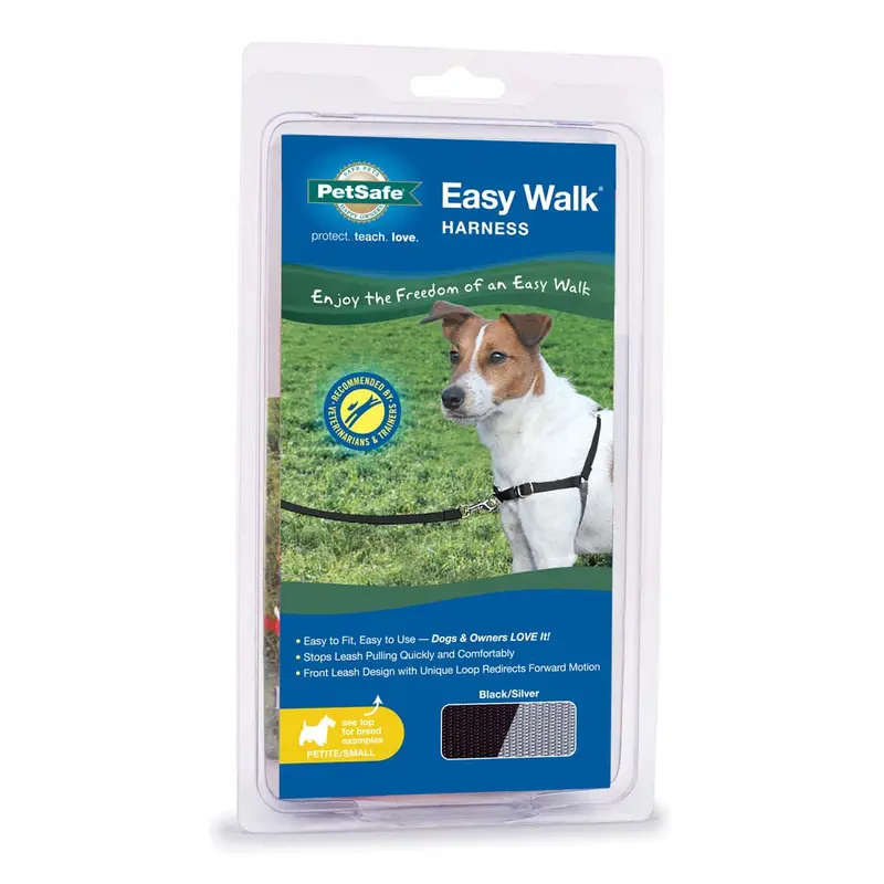 PetSafe Easy Walk Dog Harness Black/Silver Petite/Small