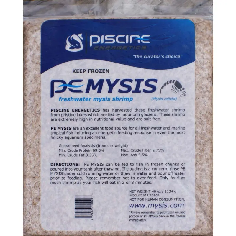 Piscine Energetics PE Mysis Frozen Fish Food 40 oz SD-5 (D)