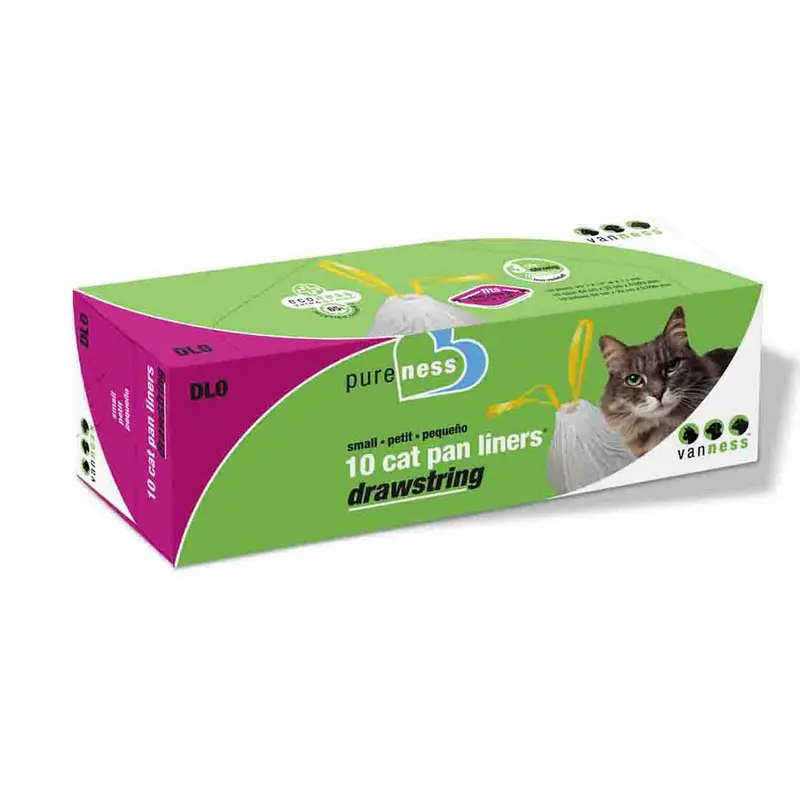 Van Ness Plastics Drawstring Cat Pan Liner White SM 10ct