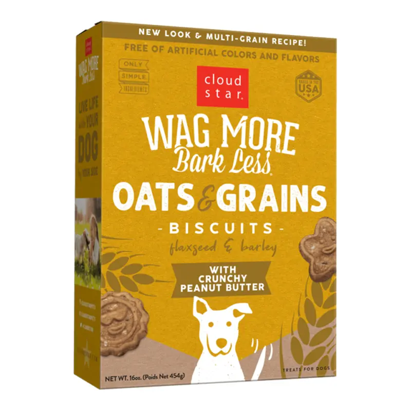 Wag More Bark Less Original Oven Baked Treats with Crunchy Peanut Butter 16Z 