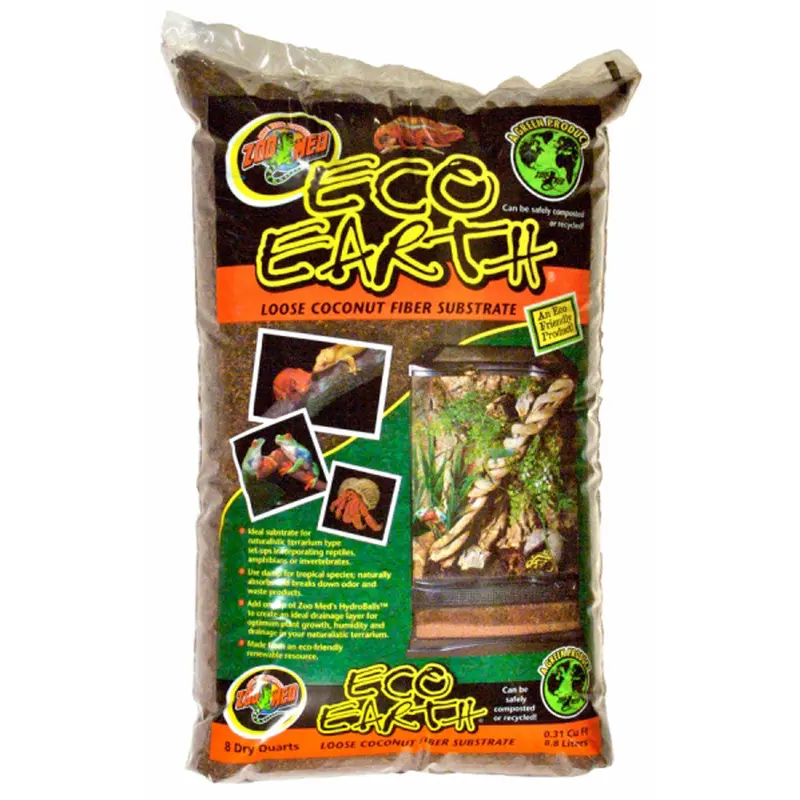 Zoo Med Eco Earth Coconut Fiber Substrate Brown 8 qt