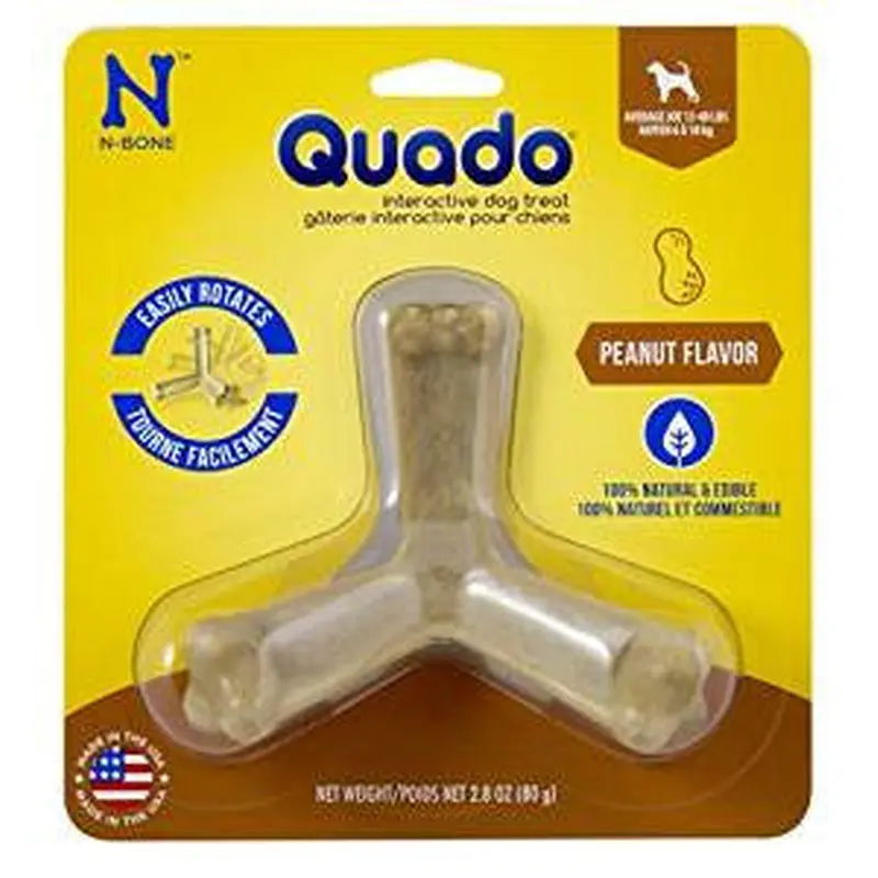 N-Bone Quado Interactive Dog Chew Treat Peanut Flavor - Medium 