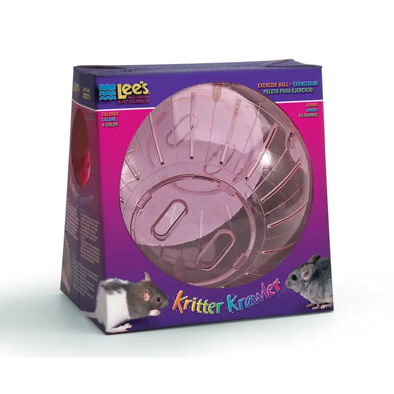 Lees Kritter Krawler Colored View-Thru Box Exercise Wheel Pink Jumbo