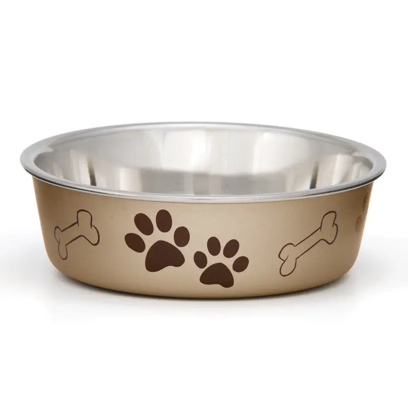 Loving Pets Metallic Dog Bowl Champagne SM