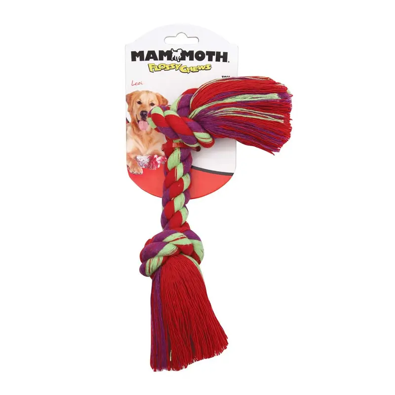 Mammoth Cotton Blend Color Rope Bone Dog Toy Assorted 12in MD