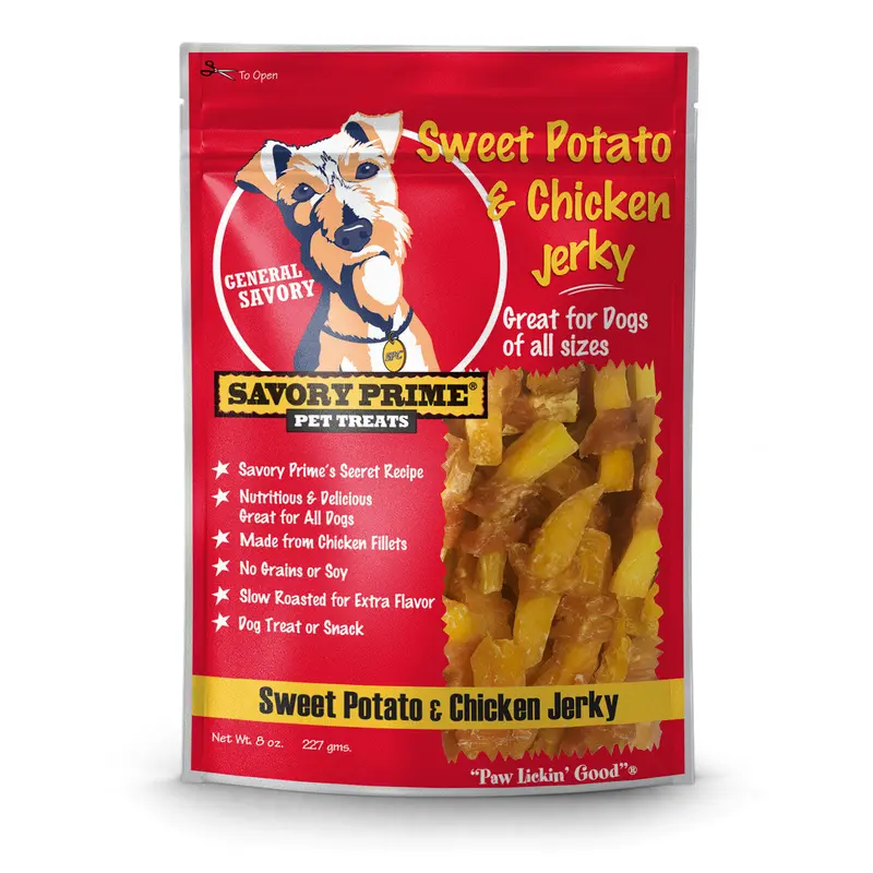 Savory Prime Jerky Treats Sweet Potato & Chicken 8oz