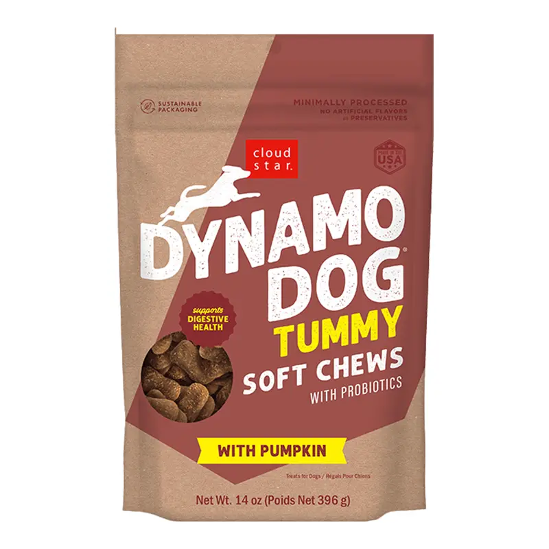 Cloud Star Dynamo Dog Functional Treats: Tummy - Pumpkin & Ginger 14 oz. 