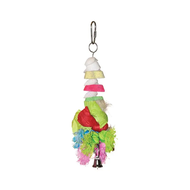 Prevue Tropical Teasers Cookies and Knots Bird Toy Multi-Color 1.5in X 7.38in MD
