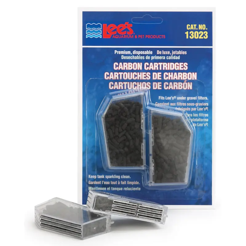 Lees Premium Carbon Cartridges for Under Gravel Filters 2 Pack