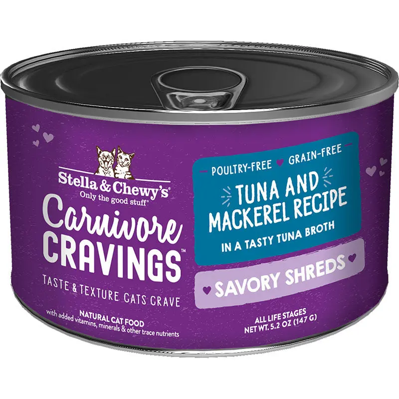 Stella & Chewy's Cat Carnivore Cravings Shred Tuna & Mackerel 5.2oz