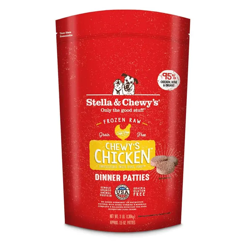 Stella & Chewy's Chicken Frozen Raw Dinner Patties Dog Food 3lb